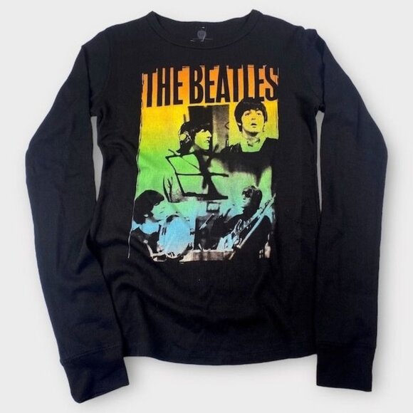 NWOT The Beatles Long Sleeve Tee Shirt Black Size Medium - Picture 2 of 7